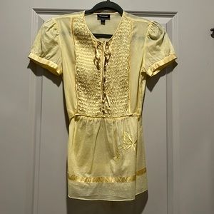 Bebe Yellow Blouse Small